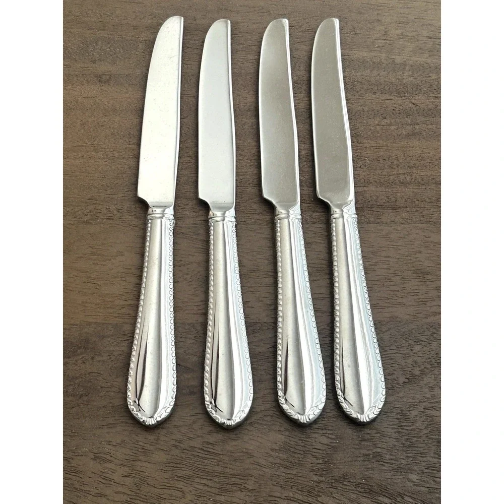 Reed & Barton Englefield Dinner Butter Knives Set Of 4 Stainless Glossy